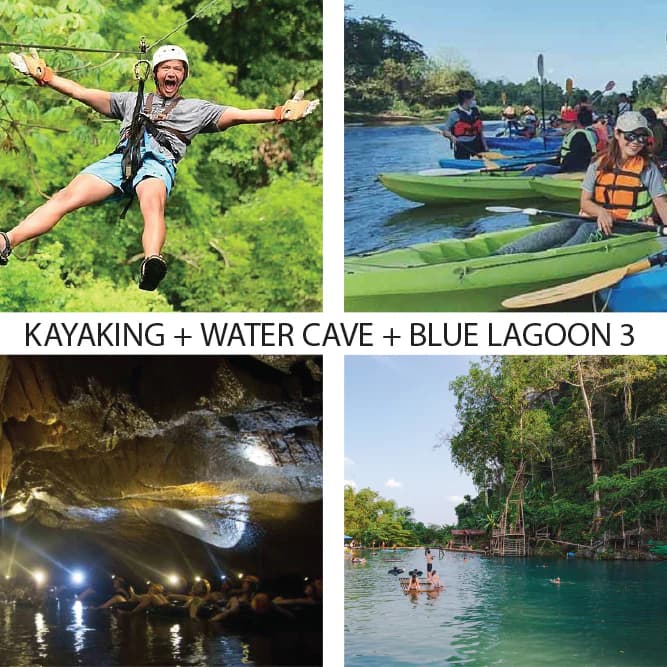 Vang Vieng has Thrilling Waters: Kayaking Crystal Caves & Tubing the Turquoise Lagoon